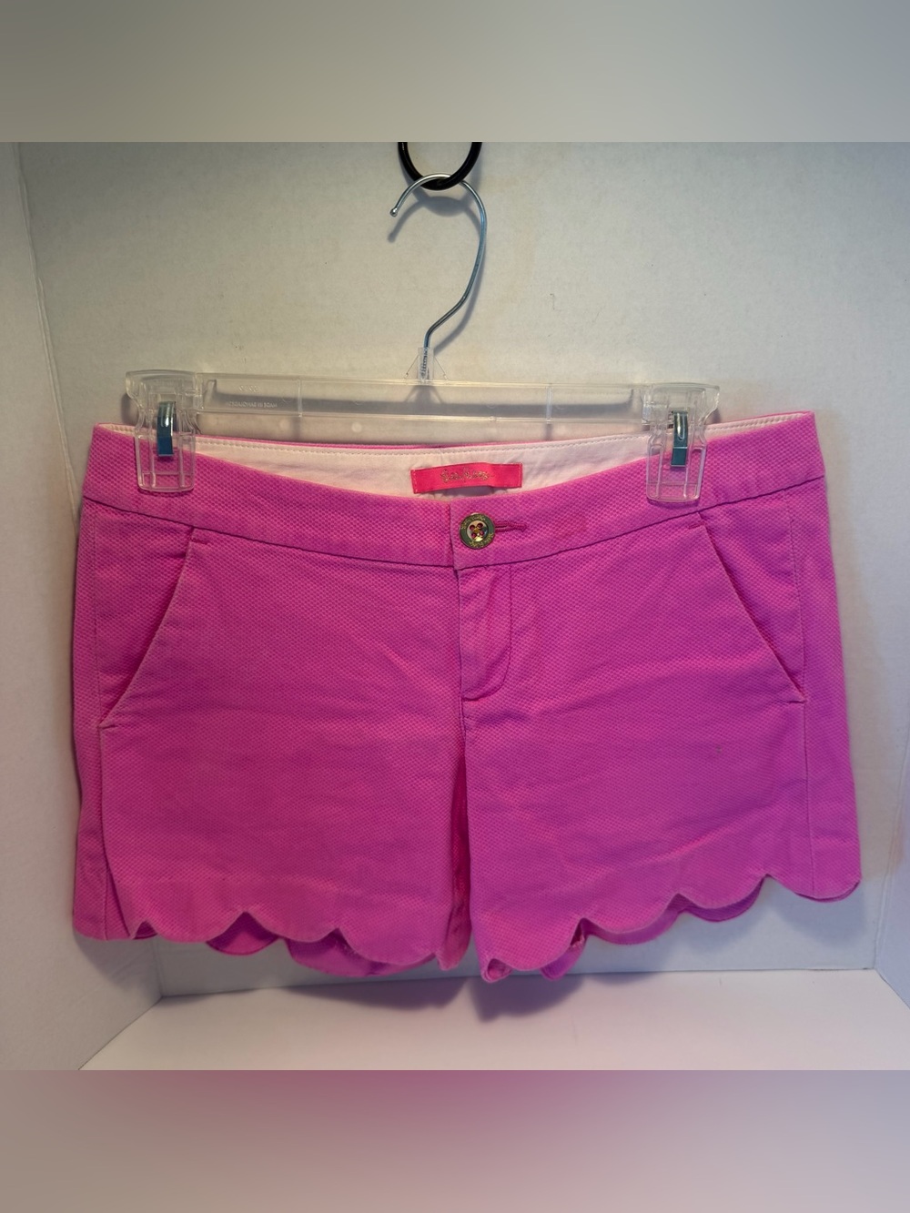 Lilly Pulitzer Buttercup Pink Scallop Hem Cotton Shorts-Size 0